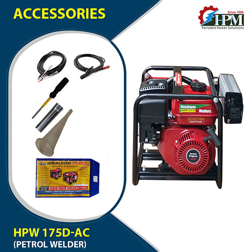175 Amps Petrol Welding Generator , 1 KVA  AC Output, Model HPW-175D-AC, Recoil Start