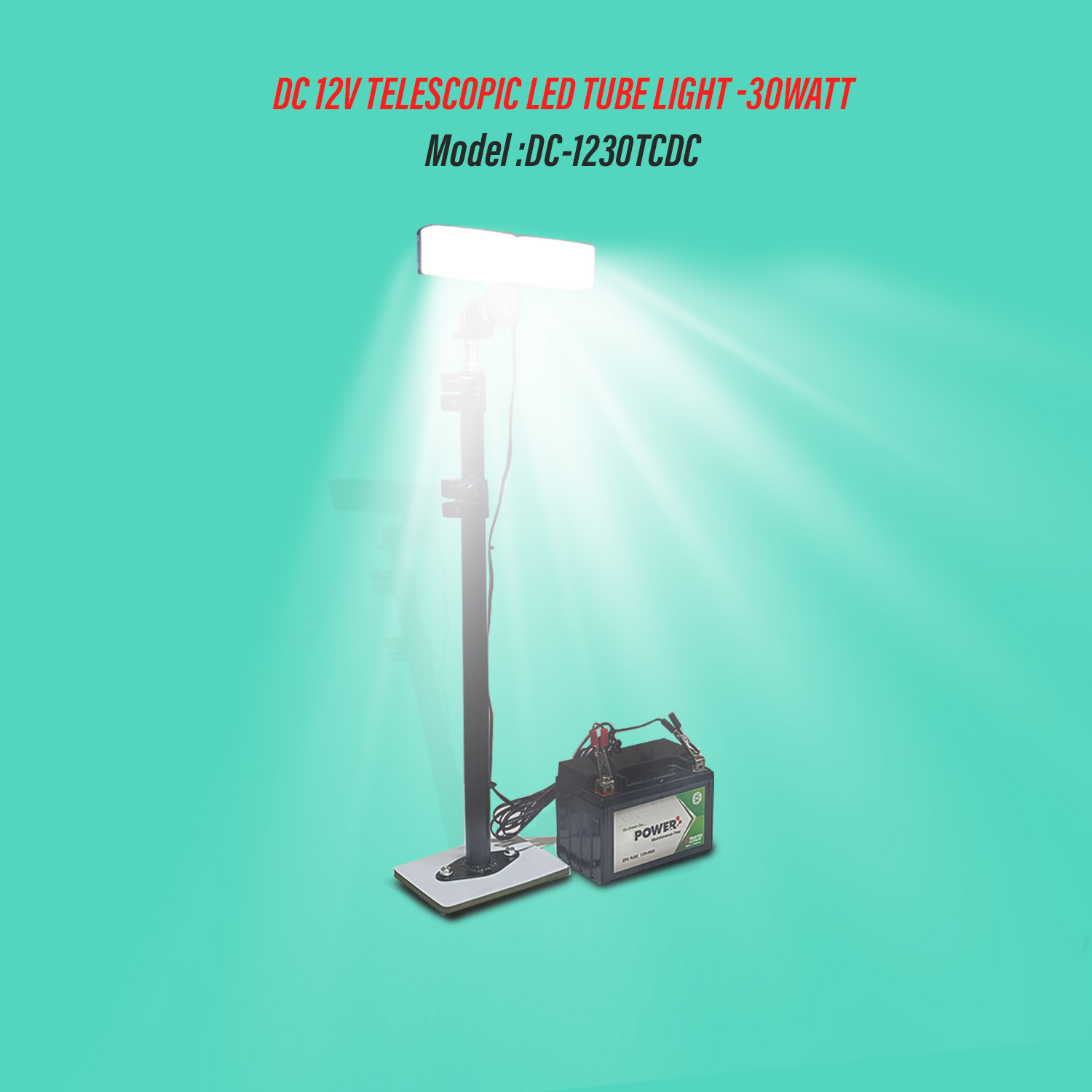 30 Watt CDC, Telescopic LED Tube Light - 12V DC