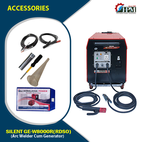 250 Amps - 6 KW, Petrol Welding Generator, Model Silent GE-W8000RS, Recoil & Self Start
