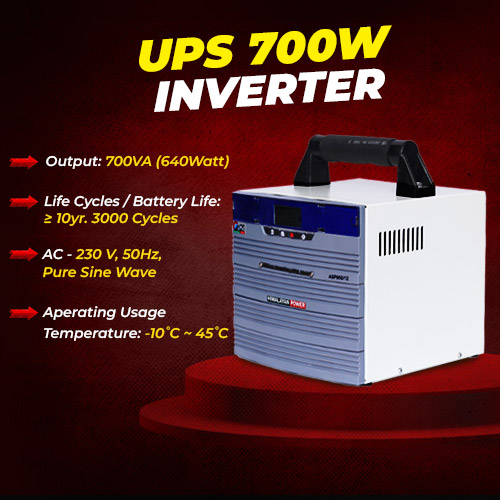 700VA Output, 80Ah Lithium Battery Based UPS-Inverter