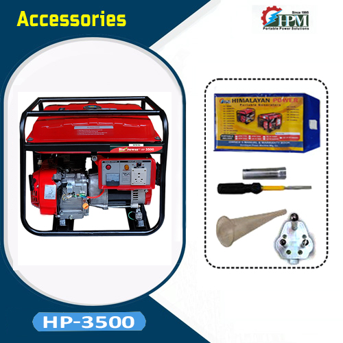 3 KVA Portable Petrol Generator, Model HP-3500, Recoil Start
