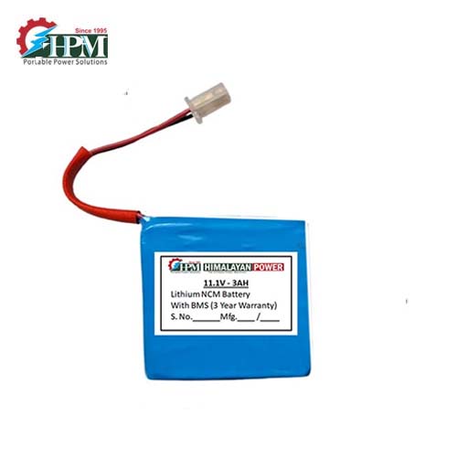 3AH-11.1V, Lithium NCM Battery with Inbuilt BMS (3.7V-3S)