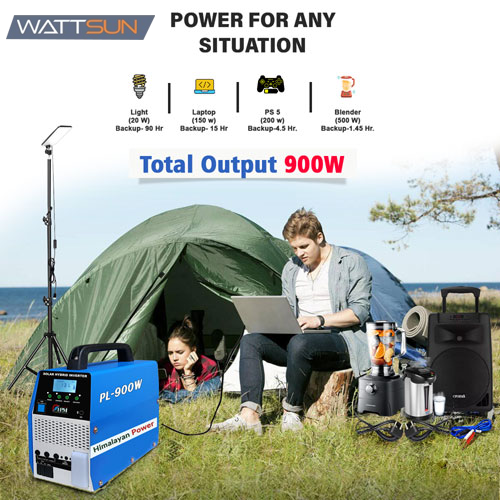 1 kva Solar Portable Inverter for Home with Inbuilt Lithium Battery, PL-900W