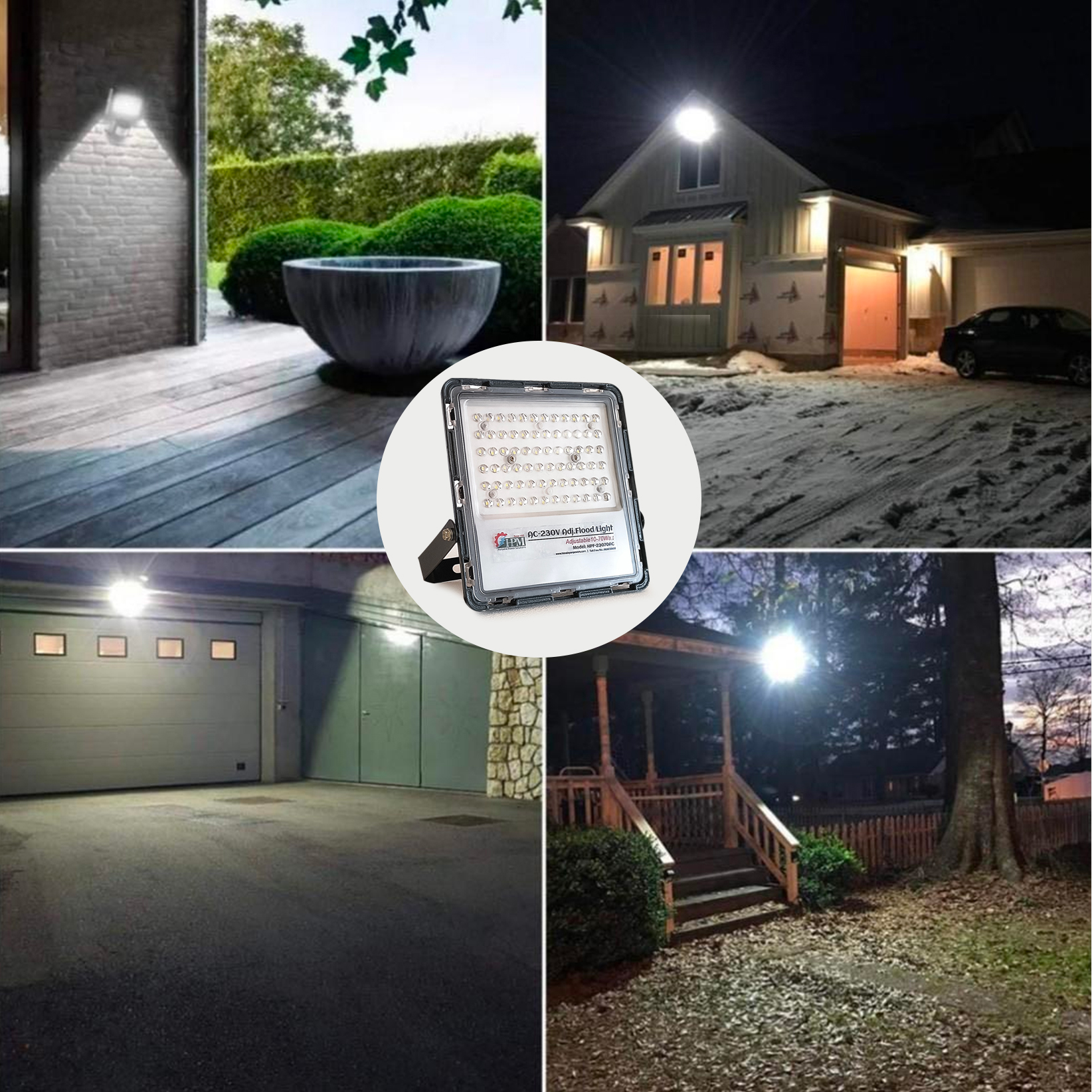 Solar LED Flood Light 70 Watt with 5000Mah, Battery, Cell Type-21700, Full Brightness: 7900 Lm  - Lithium, HP-F70Li Plus 1 Pcs Charger Adapter