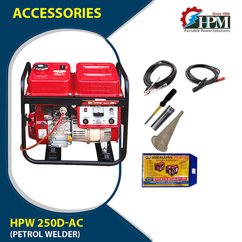 250 Amps, Petrol Welding Generator, 1.2 KVA  AC Output, Model HPW-250D-AC, Recoil Start
