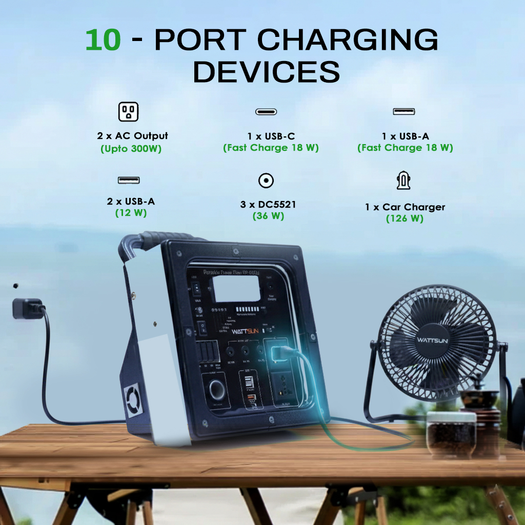 HP-650Li 600VA Modified Sine Wave Lightweight Portable Solar Inverter with LiFePO4