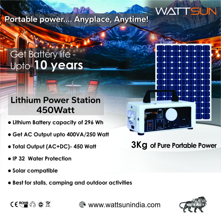 HP-450Li 450VA Modified Sine Wave Ultra Lightweight Solar Power Station with 296Wh Battery