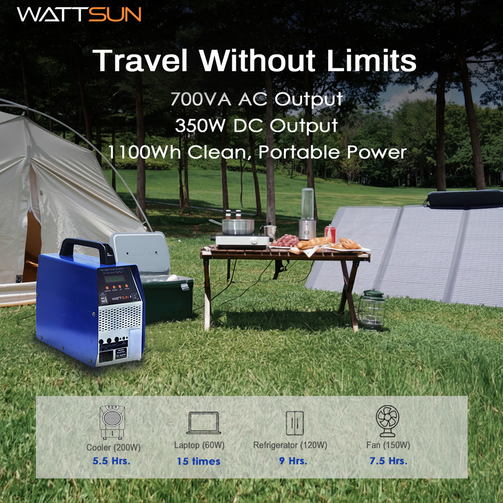 PL-900W-XL 900VA Pure Sine Wave Portable Solar Inverter with 86Ah LiFePO4 Battery