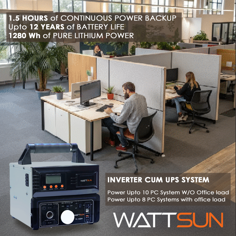 PL-1450W 1450VA Pure Sine Wave Portable Lithium Inverter with 100Ah LiFePO4 Battery