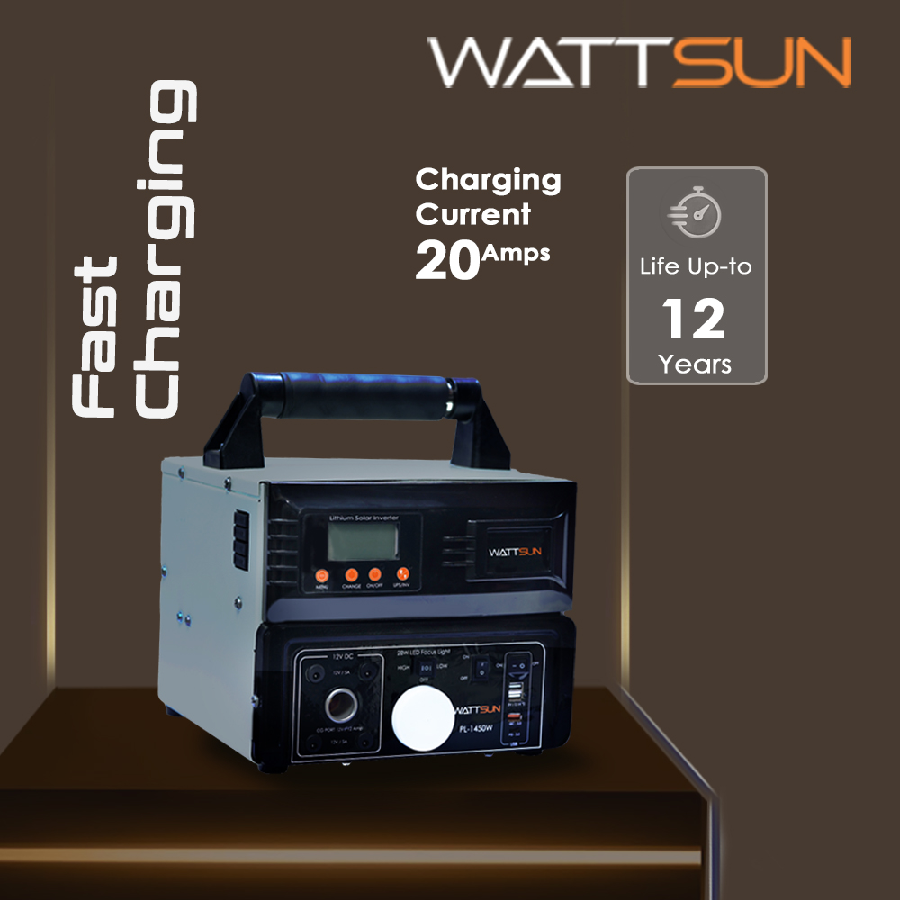 PL-1450W 1450VA Pure Sine Wave Portable Lithium Inverter with 100Ah LiFePO4 Battery