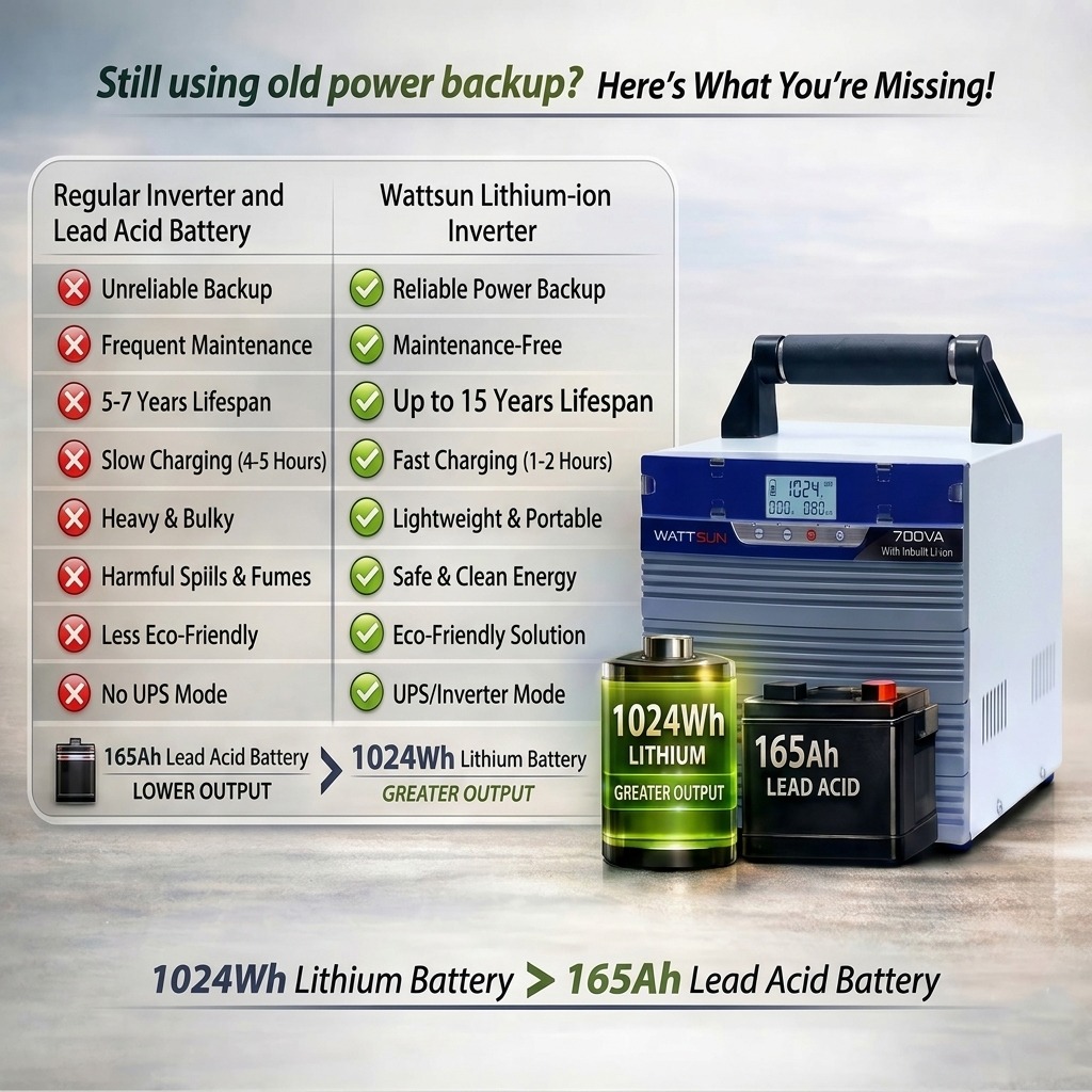   700W portable ups inverter with inbuilt 1024 Wh lithium battery, Ac output 700 VA UPS-700W