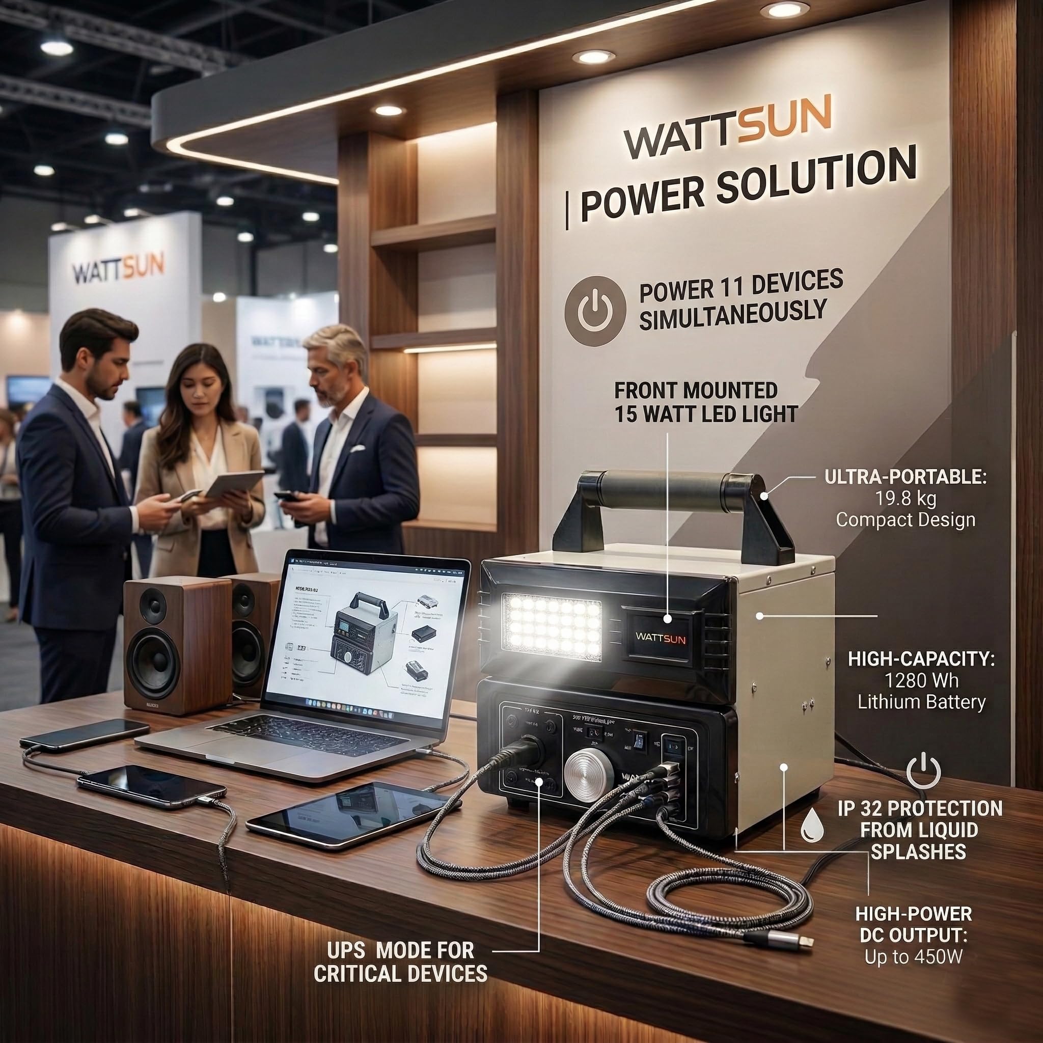 PL-1450W 1450VA Pure Sine Wave Portable Lithium Inverter with 100Ah LiFePO4 Battery