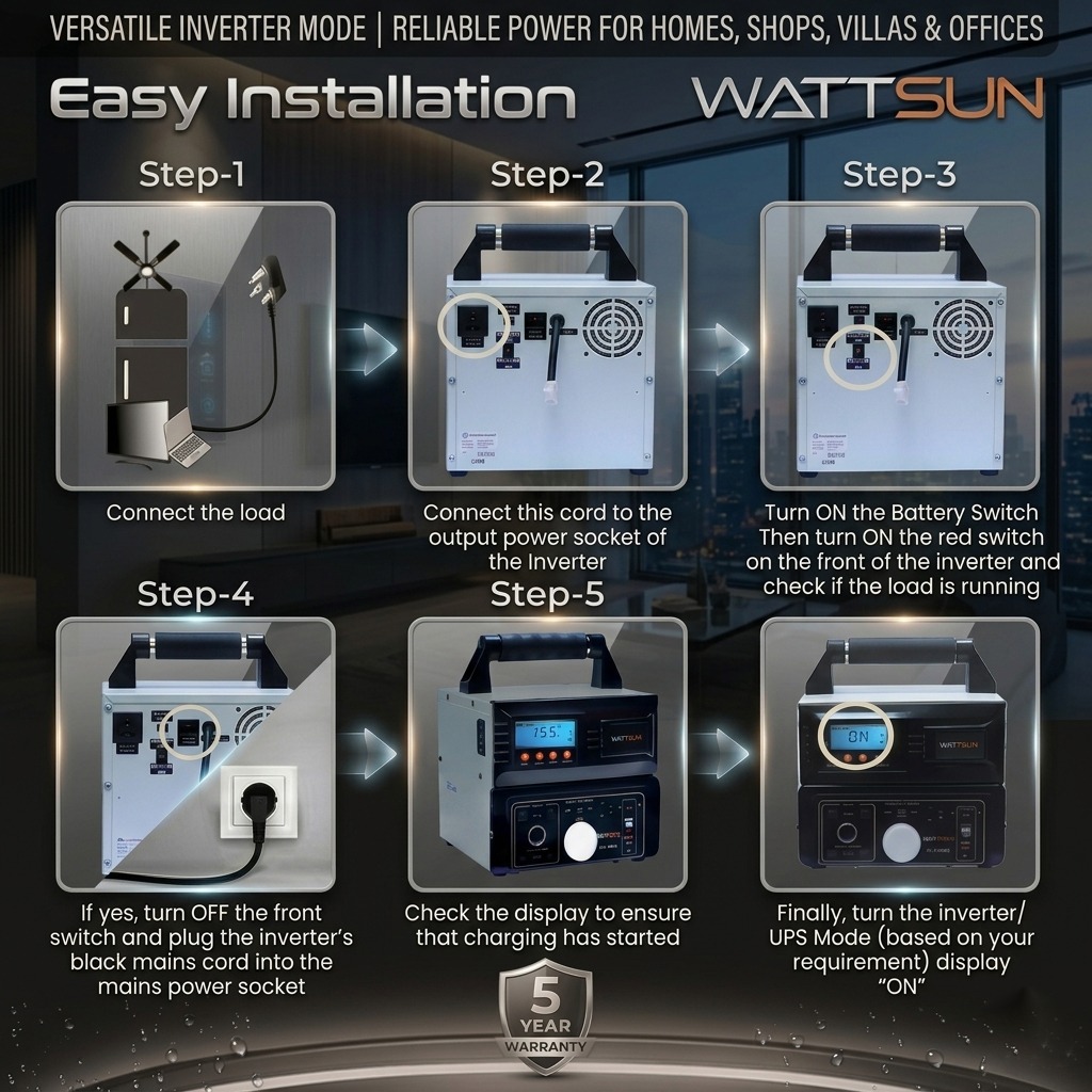 PL-1450W 1450VA Pure Sine Wave Portable Lithium Inverter with 100Ah LiFePO4 Battery