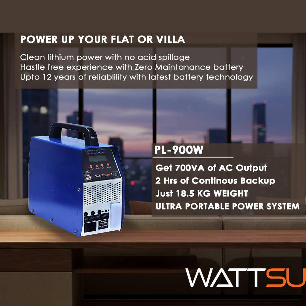 PL-900W-XL 900VA Pure Sine Wave Portable Solar Inverter with 86Ah LiFePO4 Battery