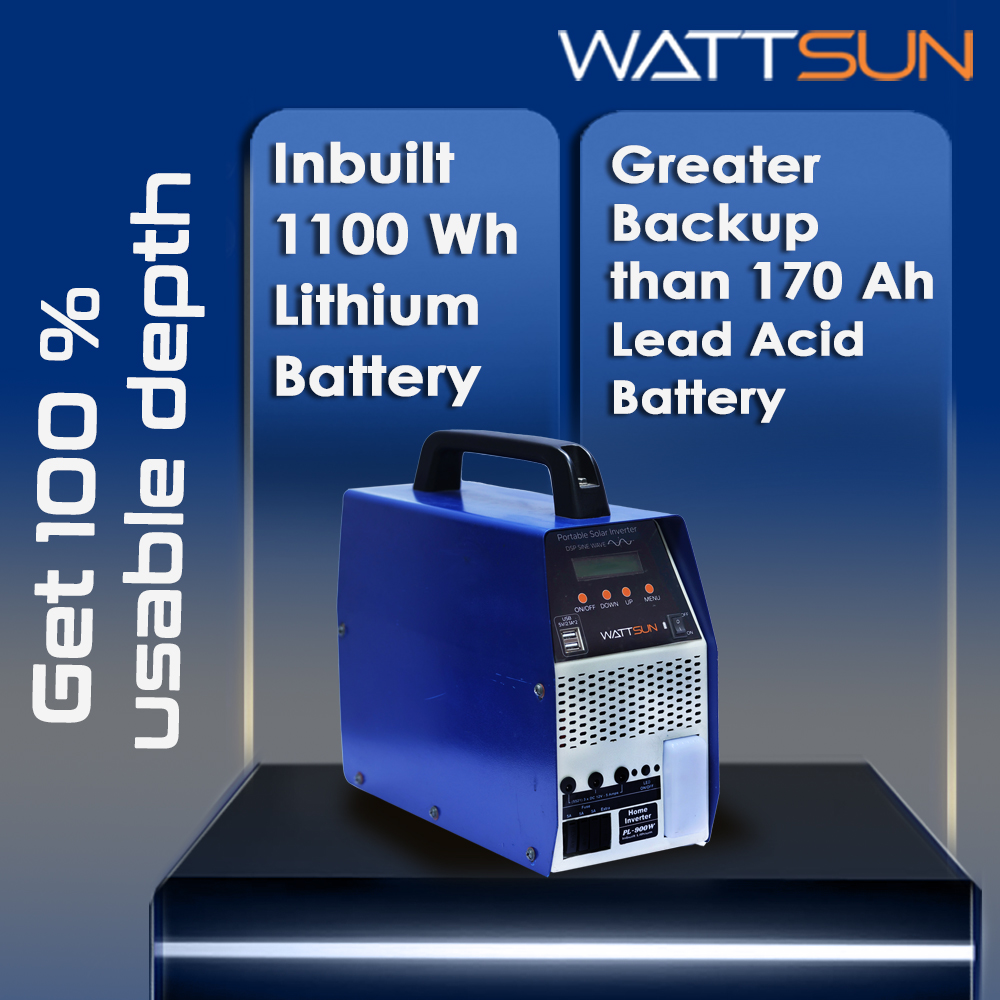 PL-900W-XL 900VA Pure Sine Wave Portable Solar Inverter with 86Ah LiFePO4 Battery