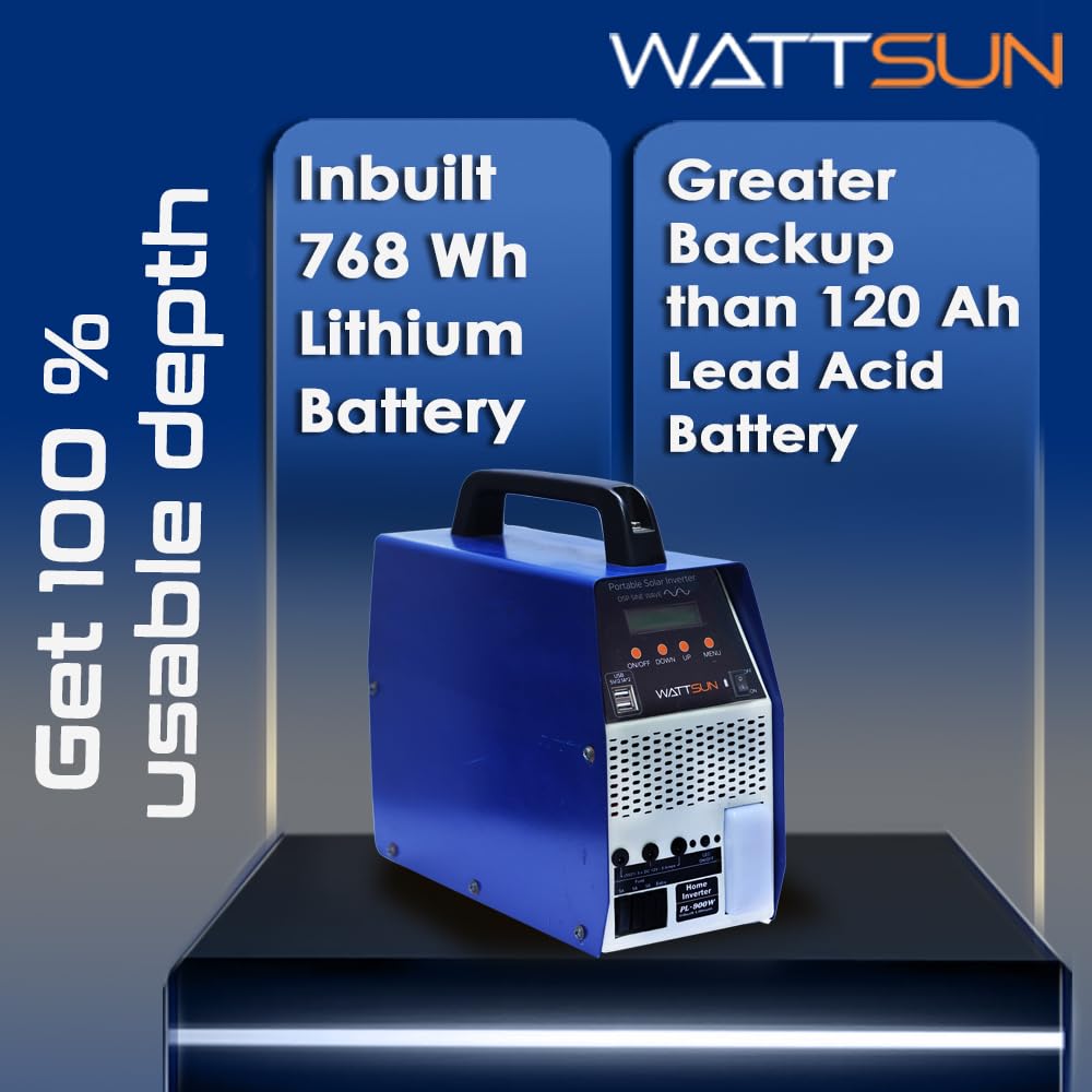 PL-900W-ECO 900VA Pure Sine Wave Eco Lithium Inverter with 60Ah LiFePO4 Battery