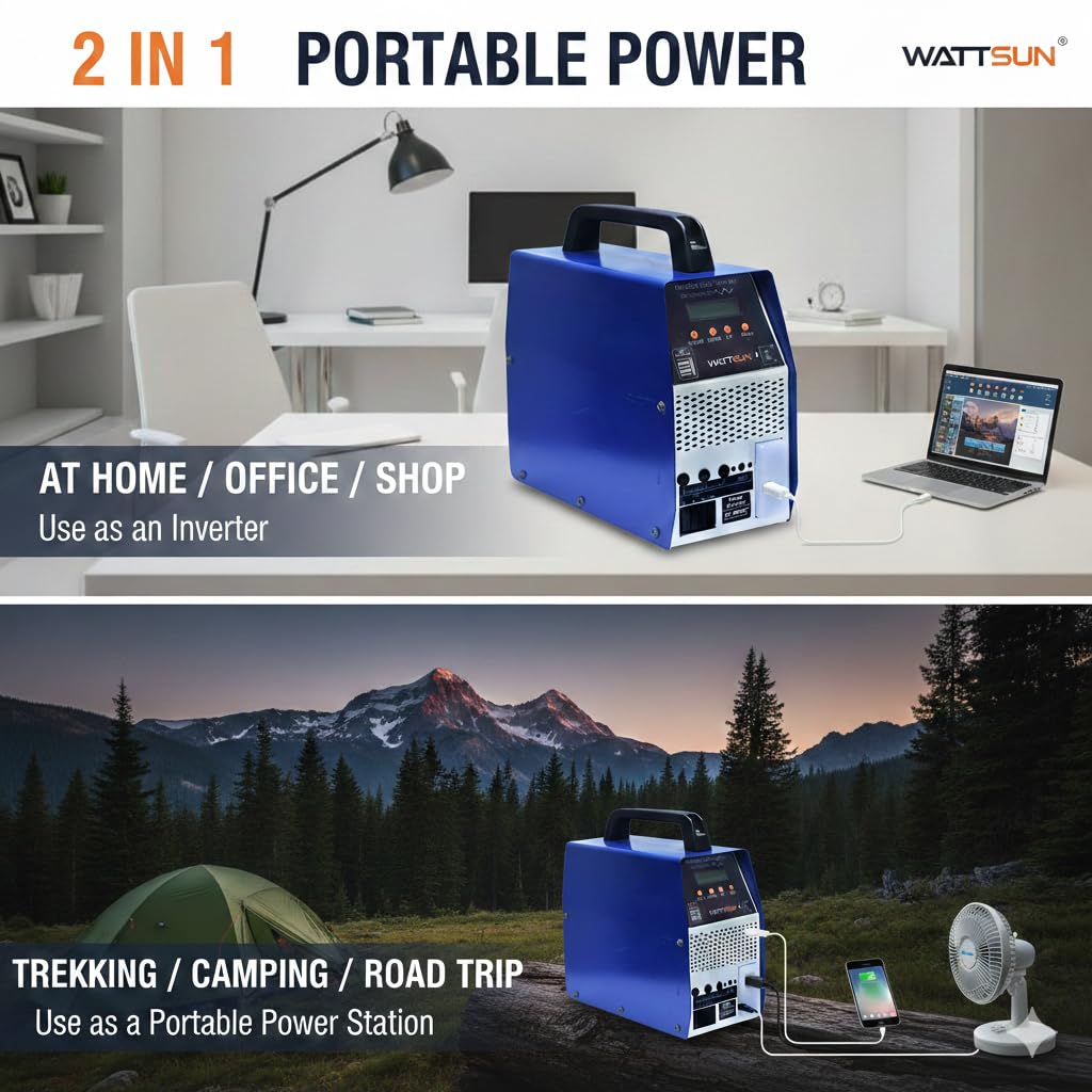 PL-900W-ECO 900VA Pure Sine Wave Eco Lithium Inverter with 60Ah LiFePO4 Battery