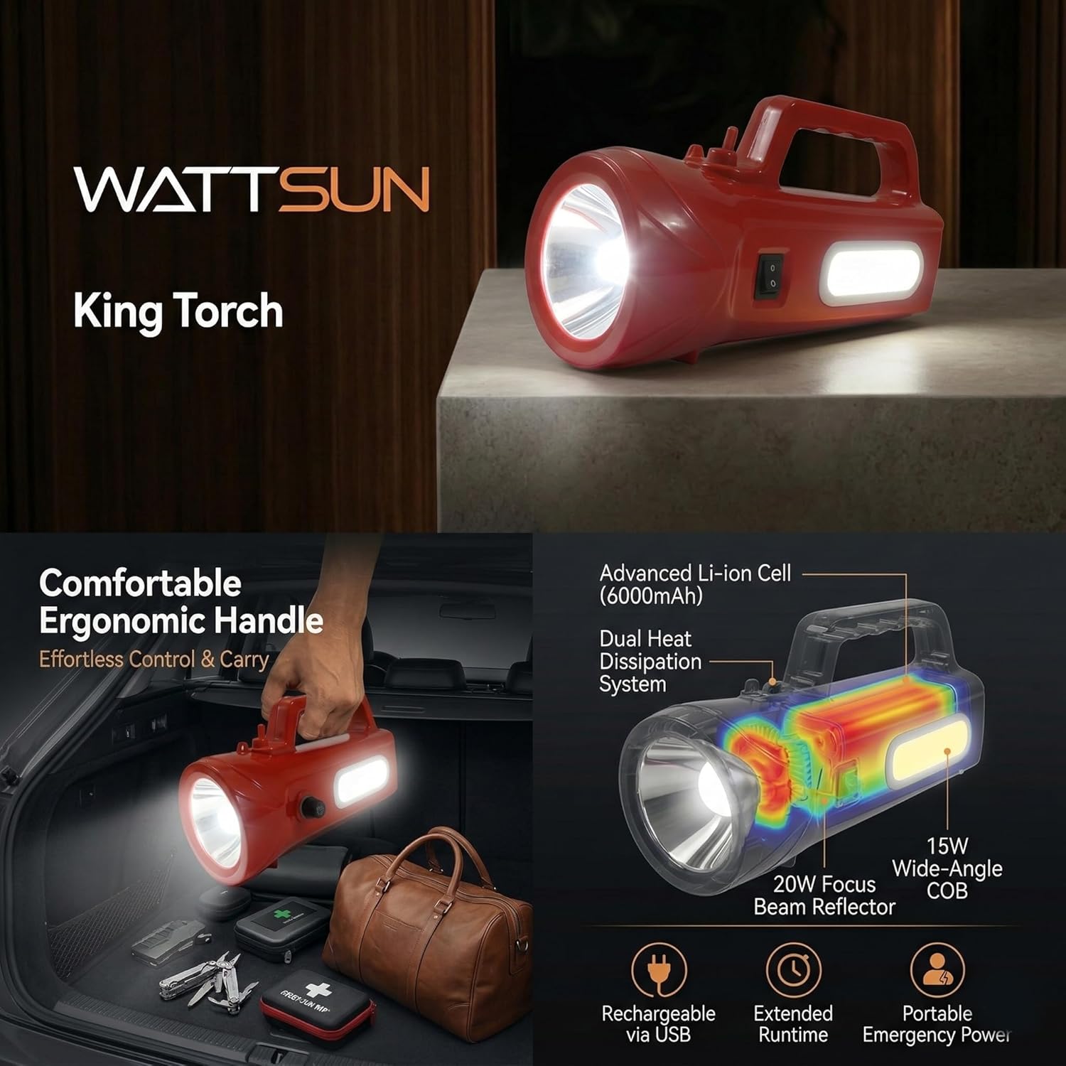 20Watt Rechargeable Nano King  Torch, RT-6020Li