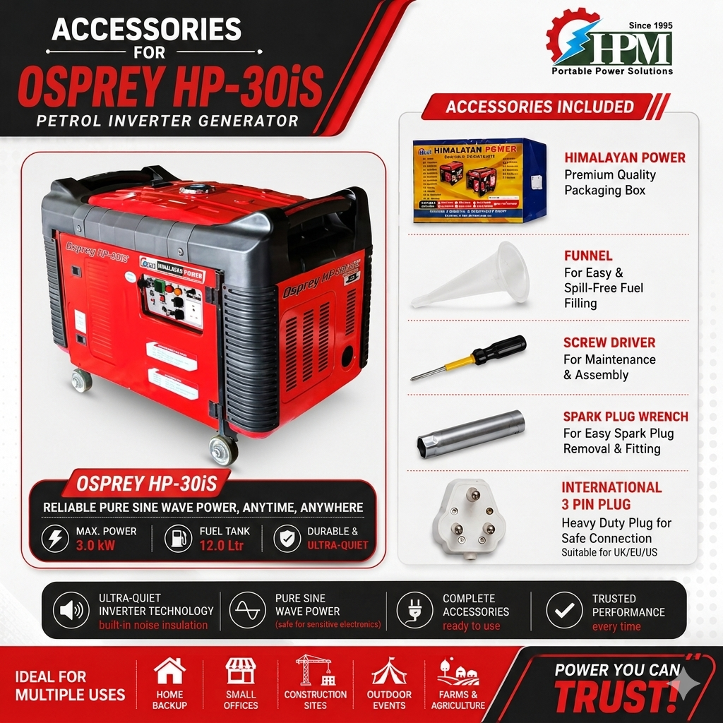 3 KVA Digital Inverter Petrol Generator, Recoil & Self Start,  Model Osprey HP-30is