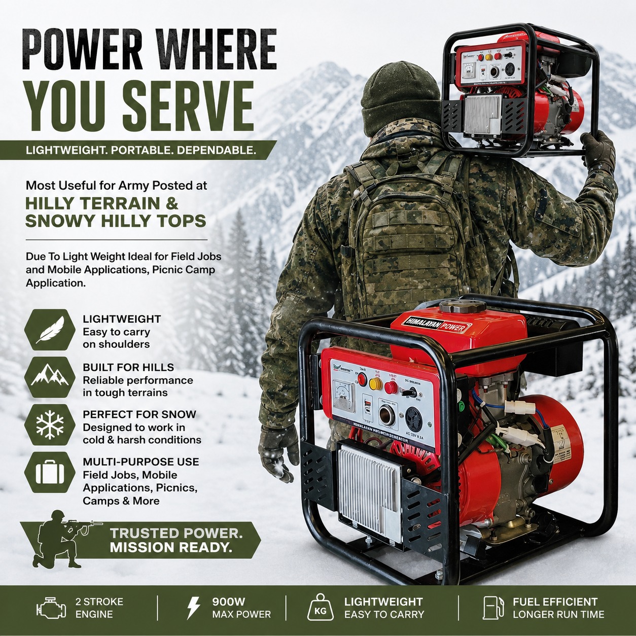 1 KVA Ultra Lightweight Inverter Petrol Generator - Oasis UL-10i 