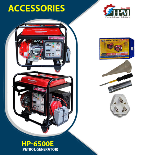 5.5 KVA Portable Petrol Generator with lpg , Model HP-6500, Recoil & Self Start