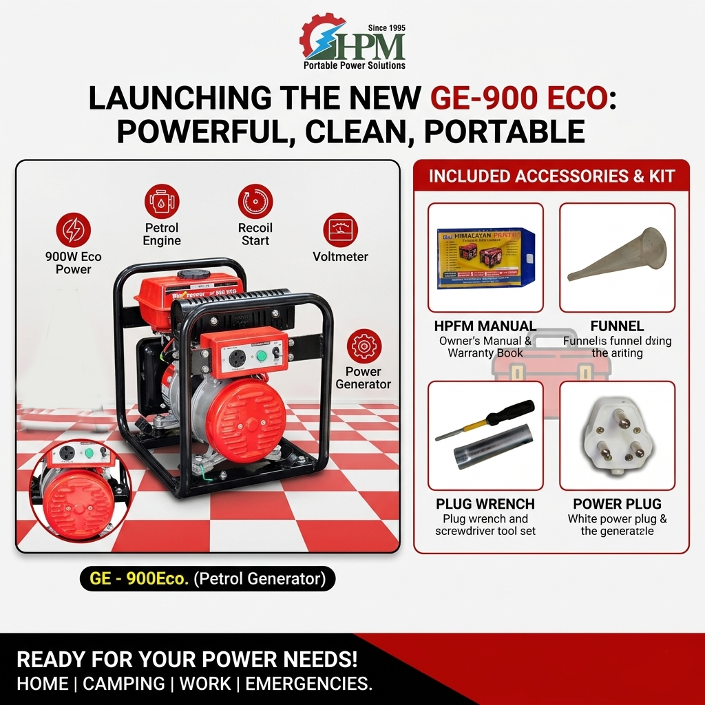 1 KVA Economical Portable Petrol Generator - GE-900ECO